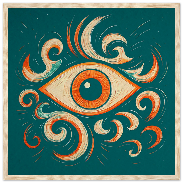 mystical eye wooden framed poster