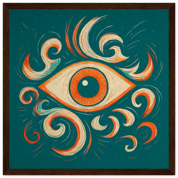 mystical eye brown framed poster