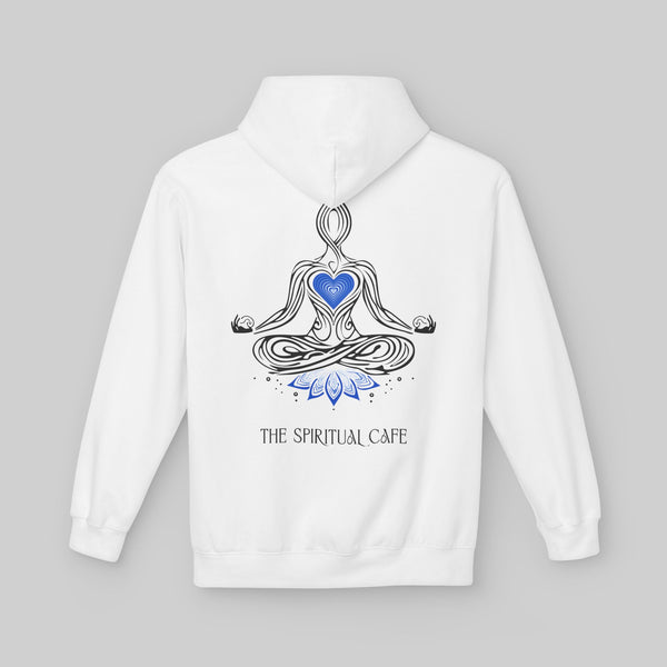 Meditation Silhouette with Blue Heart Chakra and Lotus Hoodie