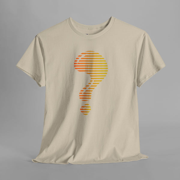 Abstract Question Mark Gradient Stripe T-Shirt