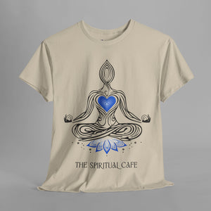 Meditation Silhouette - Blue Heart Chakra Yoga Hoodie - Graphic T-Shirt