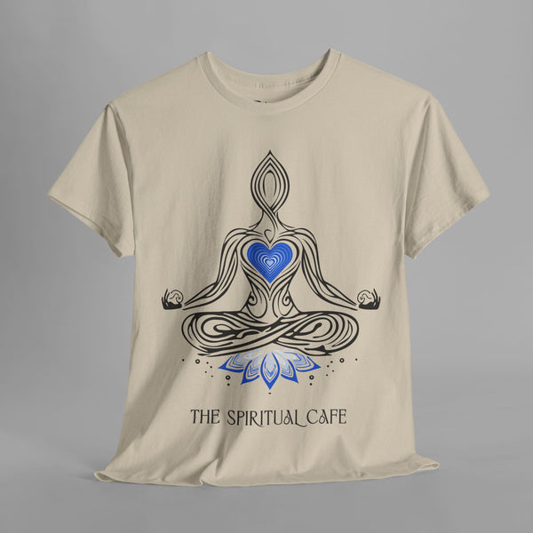 Meditation Silhouette with Blue Heart Chakra and Lotus T-Shirt