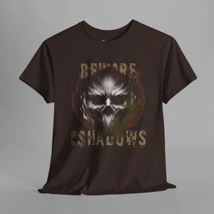 "Beware The Shadows" Gothic Skull Graphic T-Shirt