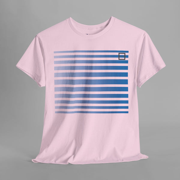 Boxy Blue Gradient Stripes T-Shirt