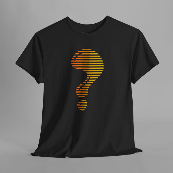 Abstract Question Mark Gradient Stripe T-Shirt