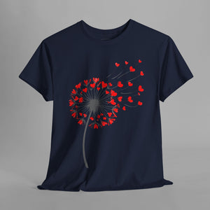 Heart Dandelion Love Art - Botanical - Graphic T-Shirt