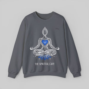 Meditation Silhouette - Blue Heart Chakra Yoga Hoodie - Sweatshirt