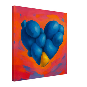 Blue Stone Heart Wall Art - canvas