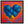 Blue Stone Heart Wall Art - canvas black wood frame