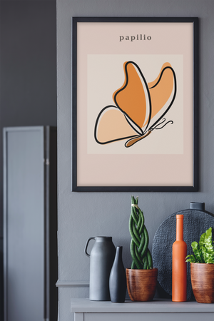 Butterfly  - Contemporary Line Art Wall Print