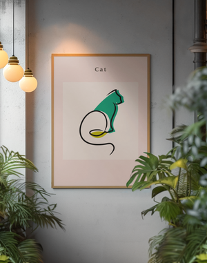 Cat - Contemporary Line Art Wall Art