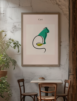 Cat - Contemporary Line Art Wall Art