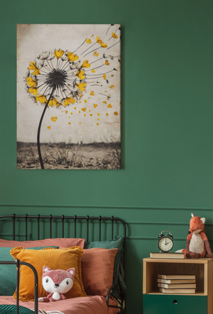 Dandelion_Heart_Love_Wall_Art_on_a_wall