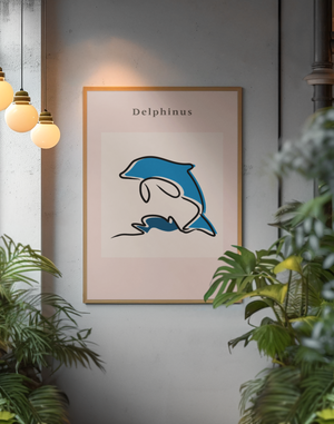 Dolphin - Contemporary Line Art Wall Art