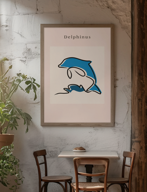 Dolphin - Contemporary Line Art Wall Art