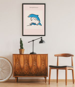 Dolphin - Contemporary Line Art Wall Art