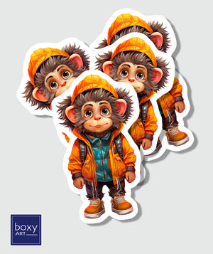 Playful Monkey - Jungle Animal Nursery Art - Sticker