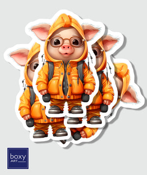 The Thoughtful Pig - Cute Nursery Wall Art - Sticker