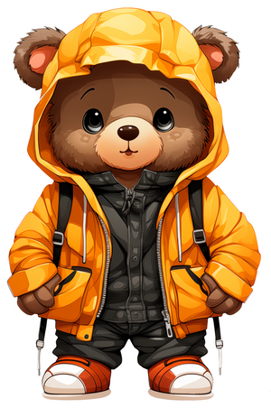 The Cozy Bear - Cute Nursery Wall Art - Sticker