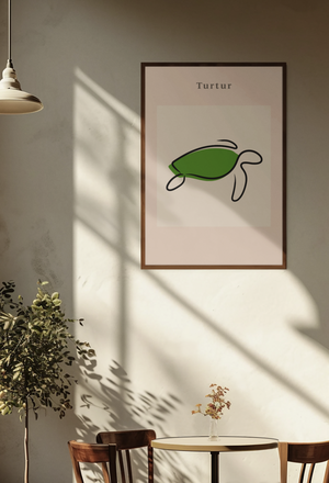 Sea Turtle  - Contemporary Line Art  Wall Art