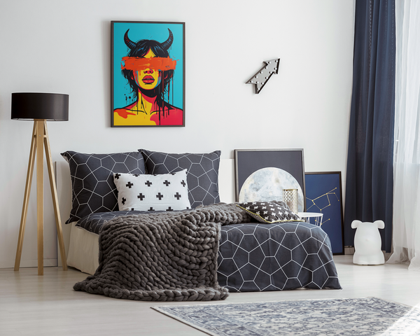 Devil Horns Portrait - Urban Graffiti Wall Art