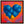 Blue Stone Heart Wall Art -dark wood frame