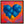 Blue Stone Heart Wall Art - dark wood frame