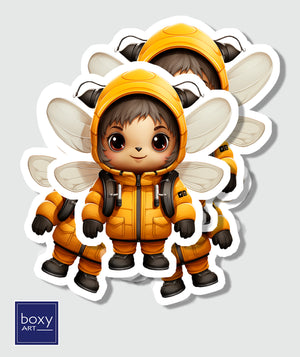The Explorer Bee - Cute Insect Nursery Wall Art - Sticker