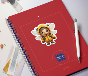 The Explorer Bee - Cute Insect Nursery Wall Art - Sticker