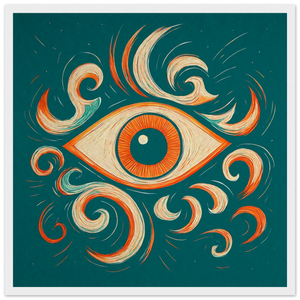 mystical eye white framed poster