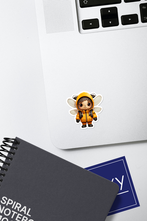 The Explorer Bee - Cute Insect Nursery Wall Art - Sticker