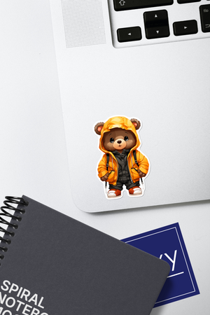 The Cozy Bear - Cute Nursery Wall Art - Sticker