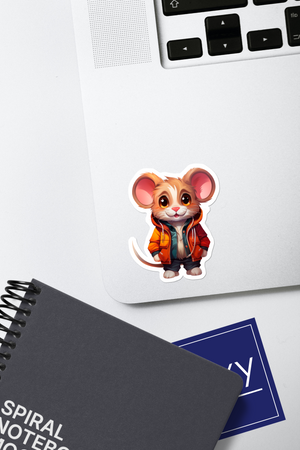 The Stylish Mouse - Whimsical Animal Wall Art - Sticker