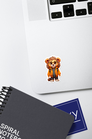 The Scholarly Lion - Cute Nursery Wall Art - Sticker