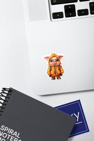 The Thoughtful Pig - Cute Nursery Wall Art - Sticker