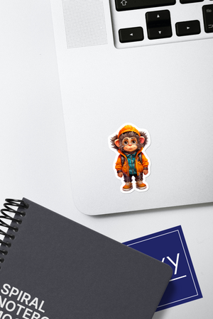 Playful Monkey - Jungle Animal Nursery Art - Sticker