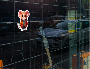 The Stylish Mouse - Whimsical Animal Wall Art - Sticker