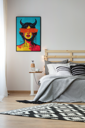 Devil Horns Portrait - Urban Graffiti Wall Art Print