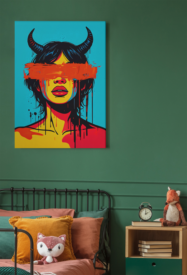 Devil Horns Portrait - Urban Graffiti Wall Art