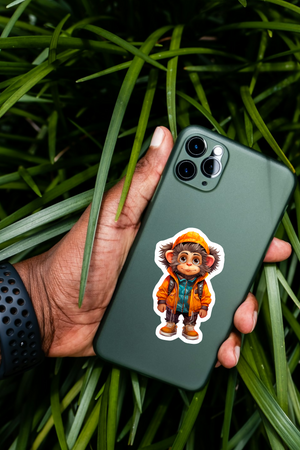 Playful Monkey - Jungle Animal Nursery Art - Sticker