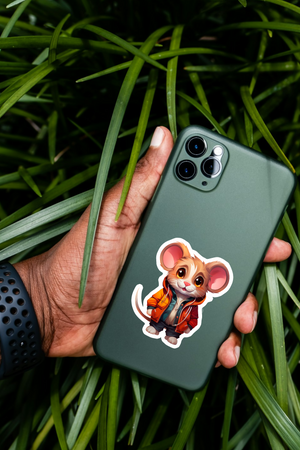 The Stylish Mouse - Whimsical Animal Wall Art - Sticker