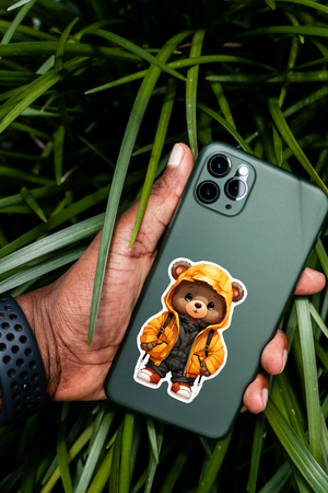 The Cozy Bear - Cute Nursery Wall Art - Sticker