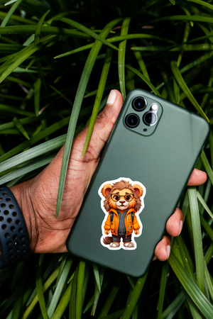 The Scholarly Lion - Cute Nursery Wall Art - Sticker